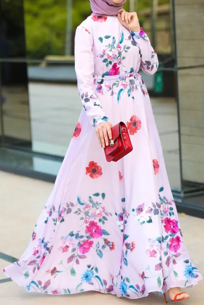 Shaimaa Chiffon Dress with Belt