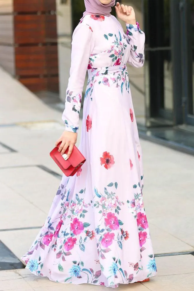 Shaimaa Chiffon Dress with Belt