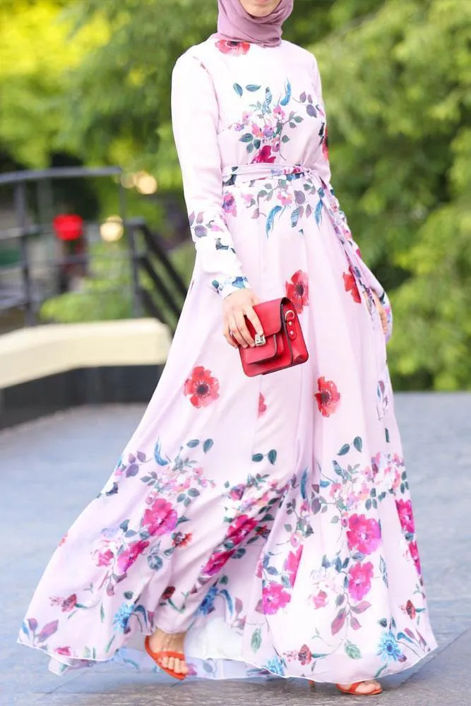 Shaimaa Chiffon Dress with Belt