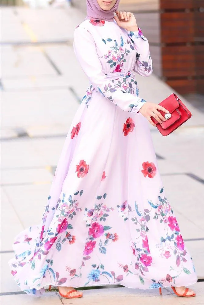 Shaimaa Chiffon Dress with Belt