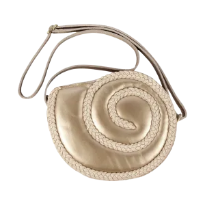 Shelly Shoulderbag | Moon Shell | Champagne Metallic Leather