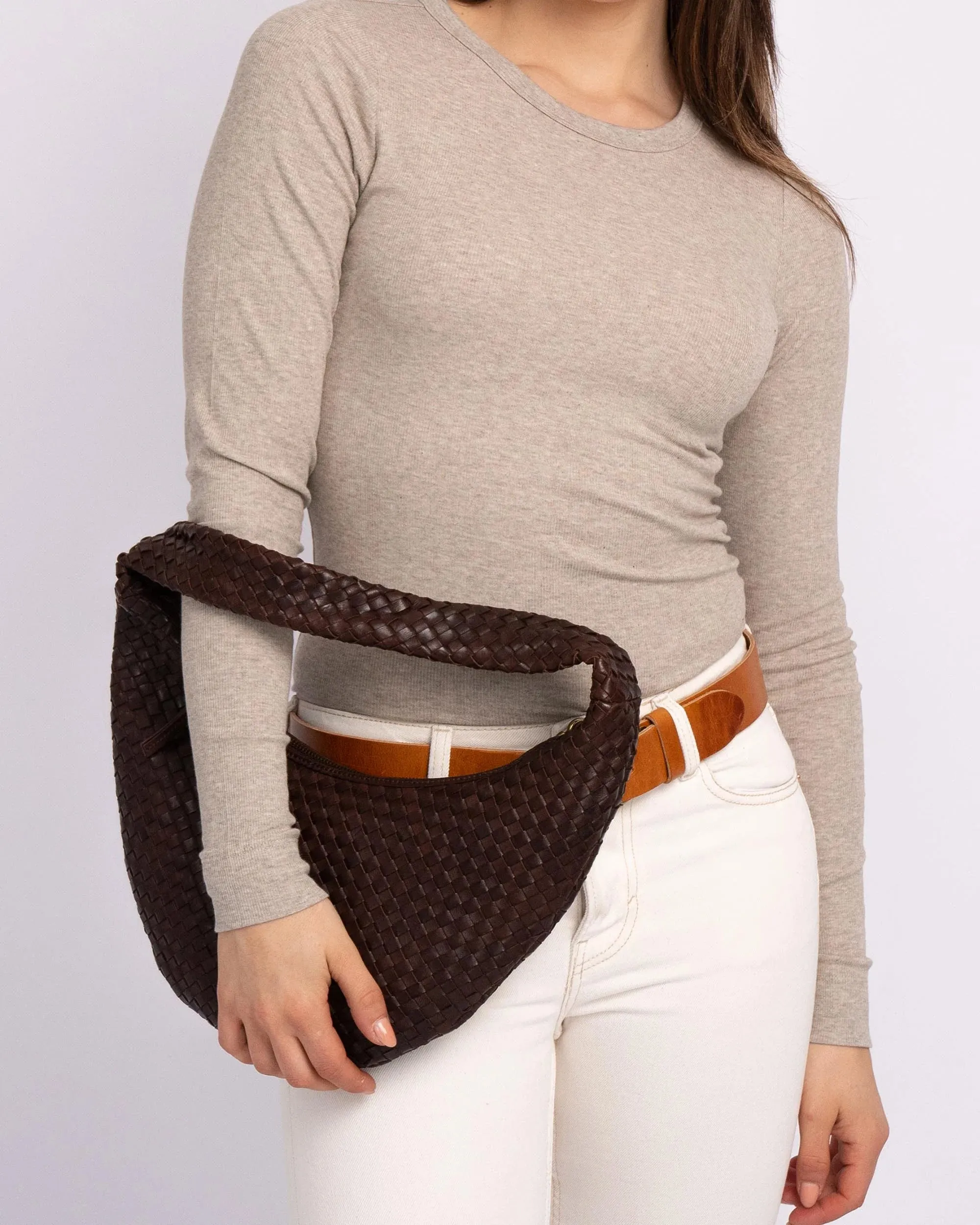 Silva | Woven Leather Hobo Bag