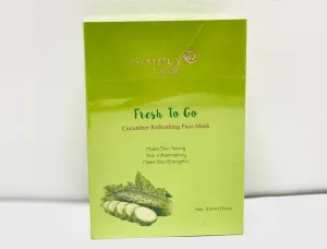 SIMPLY BELLA "FRESH TO GO" CUCUMBER REFRESHING FACE MASK