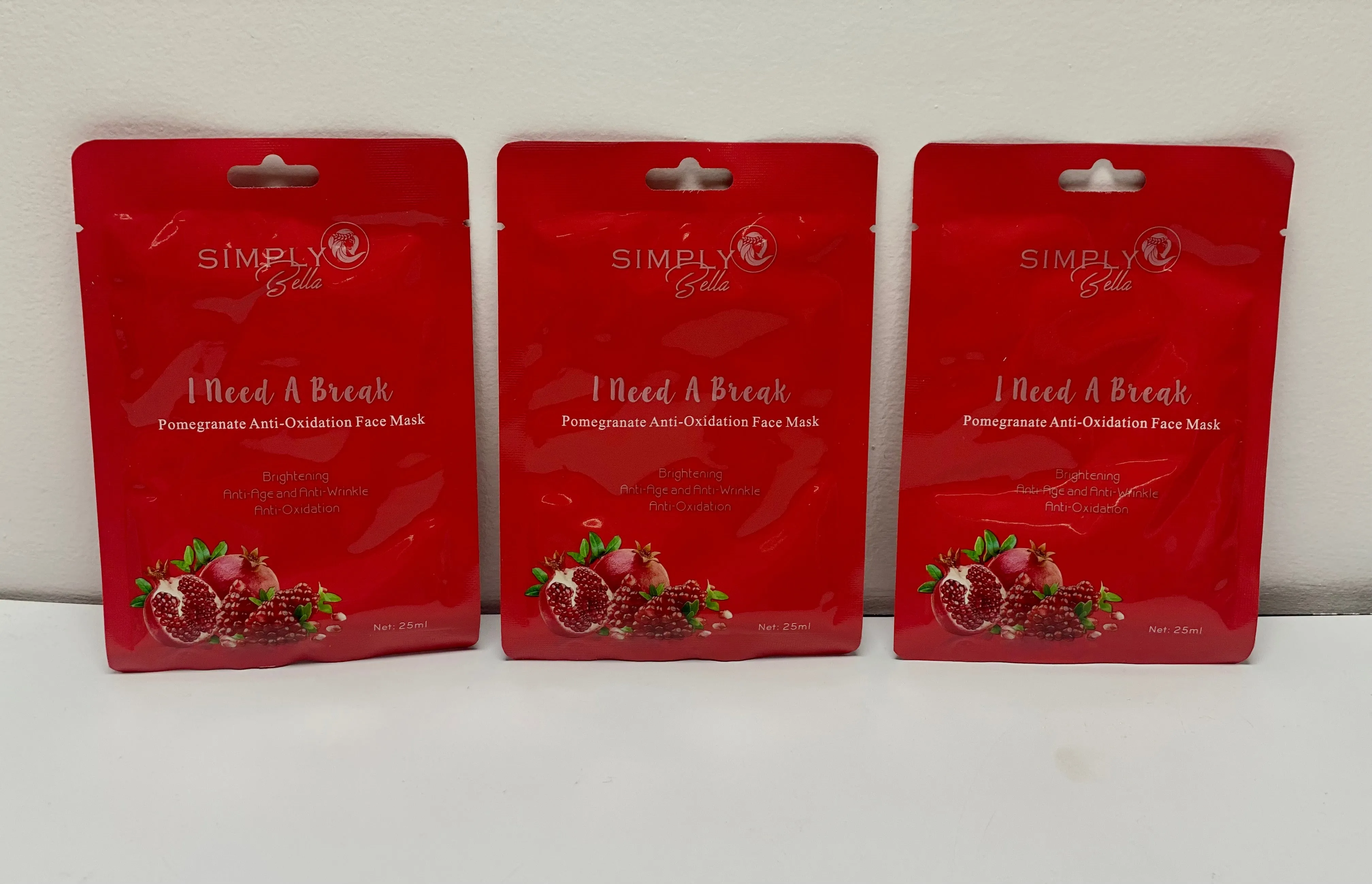 SIMPLY BELLA "I NEED A BREAK" POMEGRANATE ANTI-OXIDATION FACE MASK