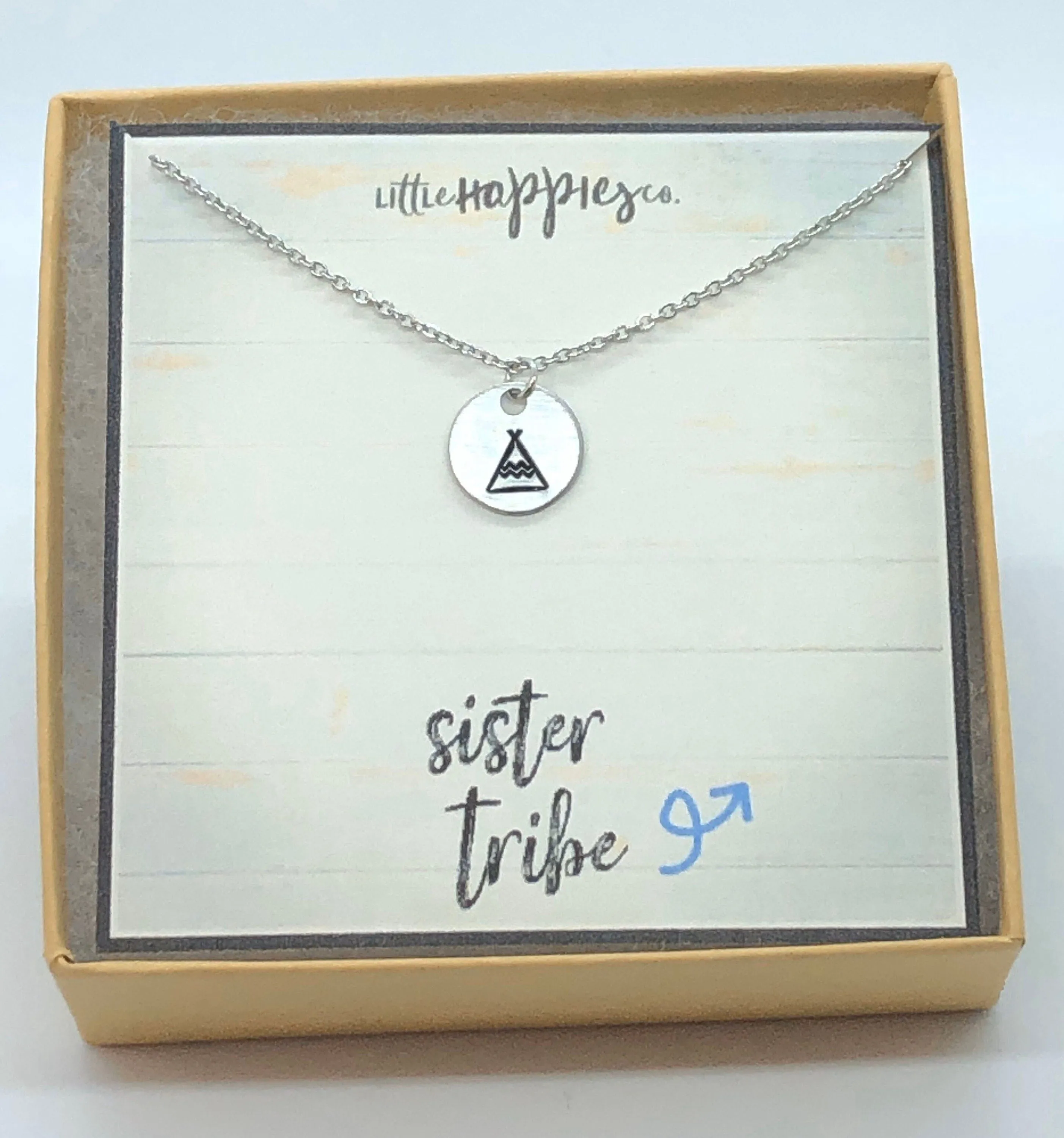 sister tribe, sister gift, gift for sister, sisters, sister necklace, personalized gift, tribal sister, jewelry, teepee charm, gold, silver