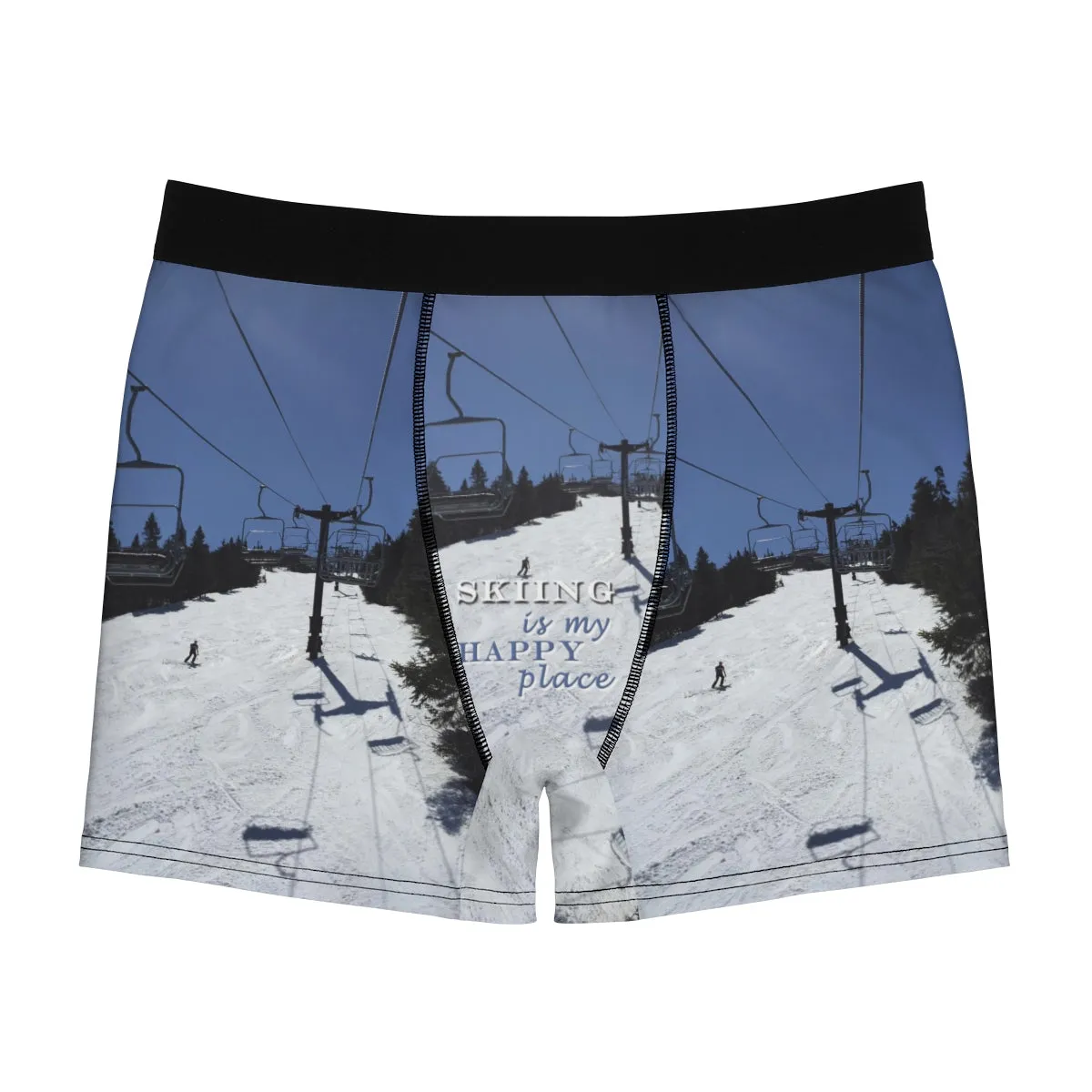Skiing Is My Happy Place - Men's Boxer Briefs