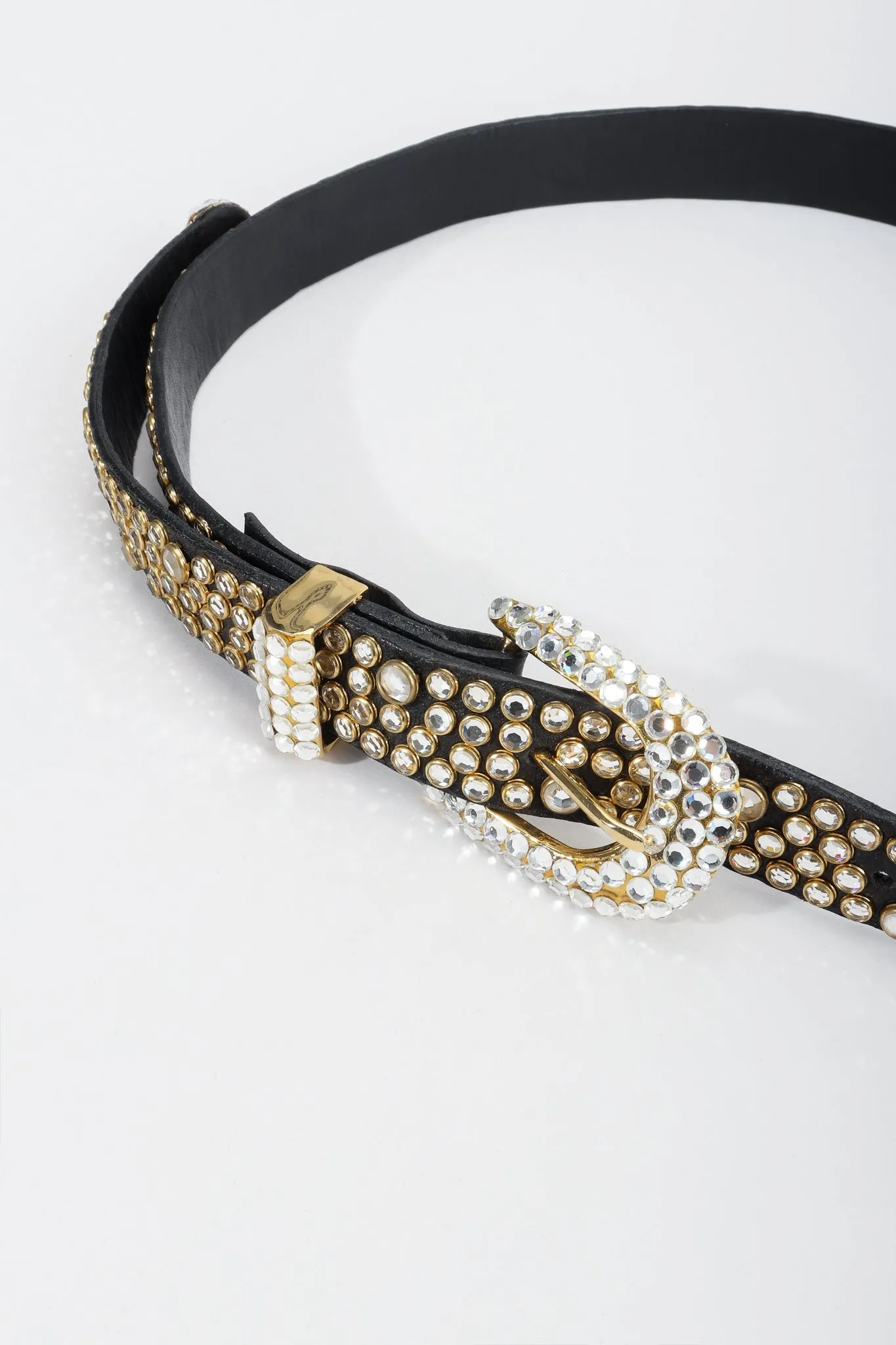 Skinny Rhinestone Studded Belt