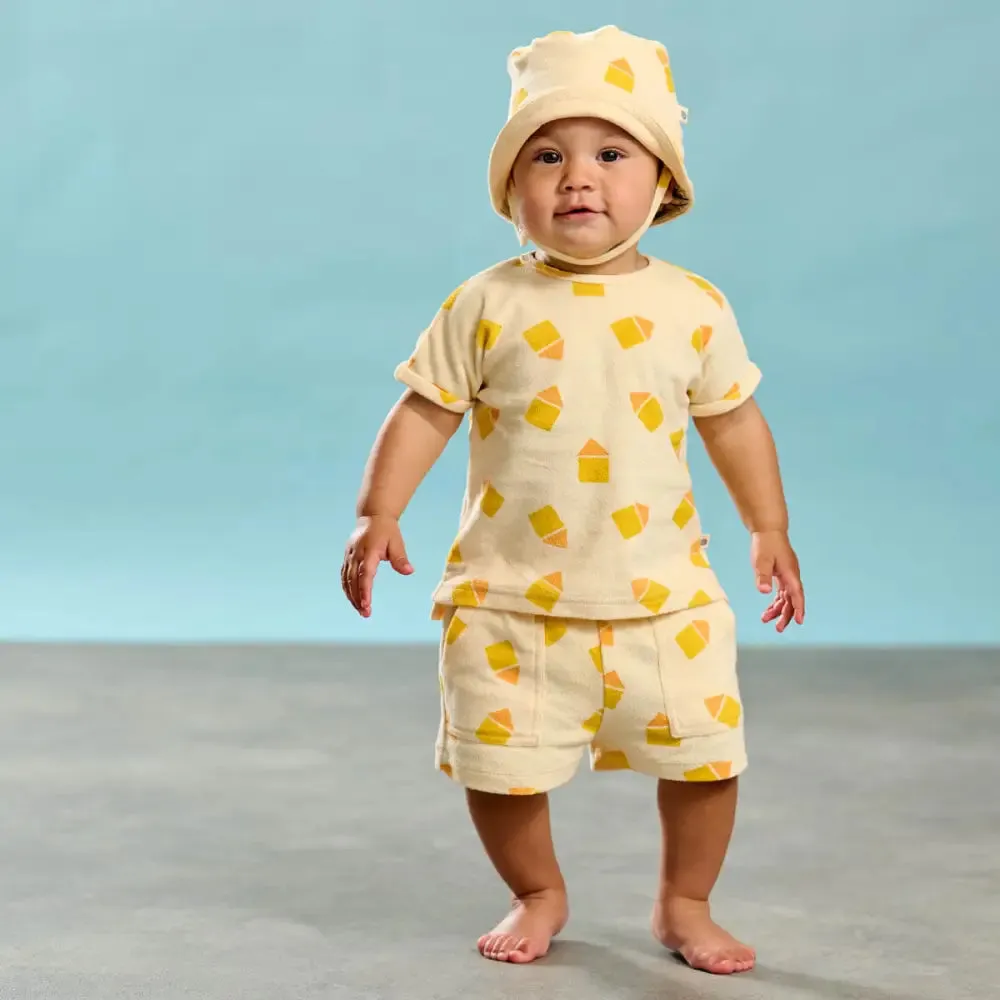 Skipper - Yellow Beach Hut Towelling Sun Hat