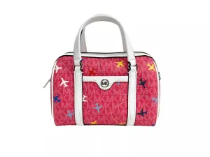 Small Leather Duffle Crossbody Bag Travel Edition Dragon Fruit