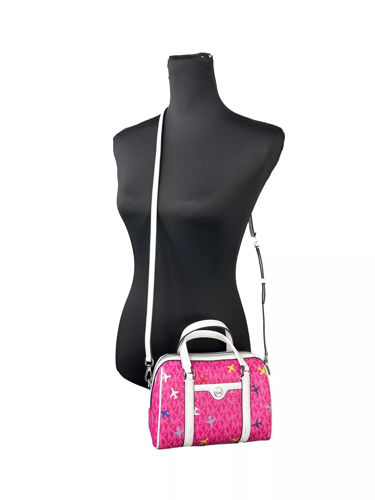 Small Leather Duffle Crossbody Bag Travel Edition Dragon Fruit