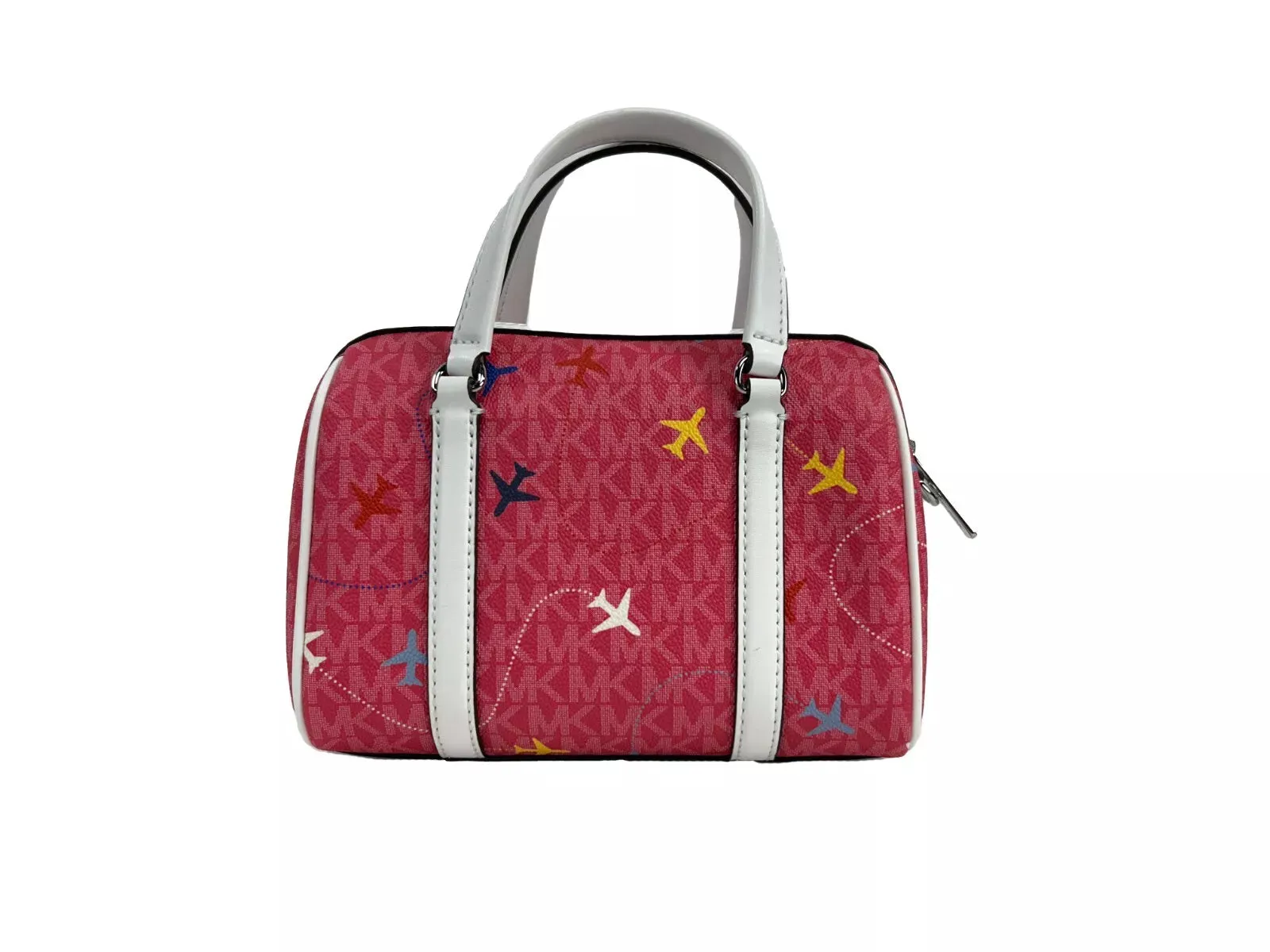 Small Leather Duffle Crossbody Bag Travel Edition Dragon Fruit
