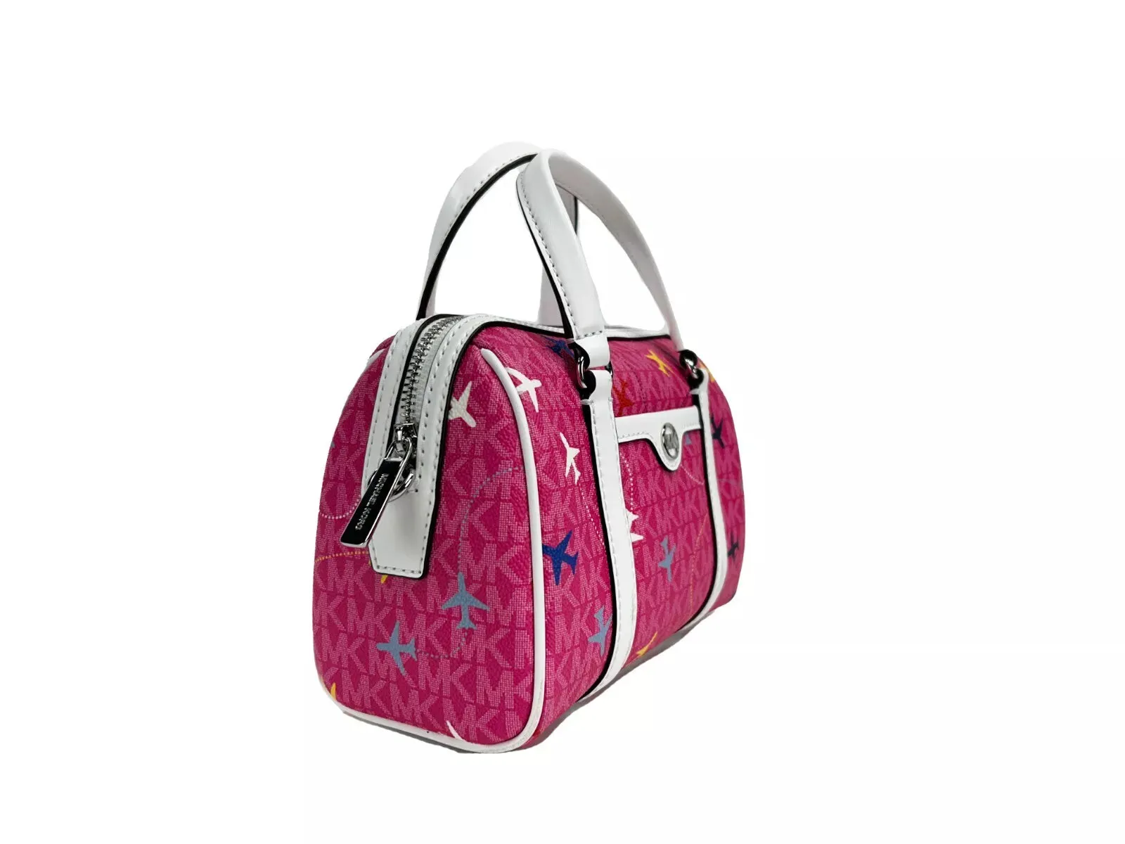 Small Leather Duffle Crossbody Bag Travel Edition Dragon Fruit
