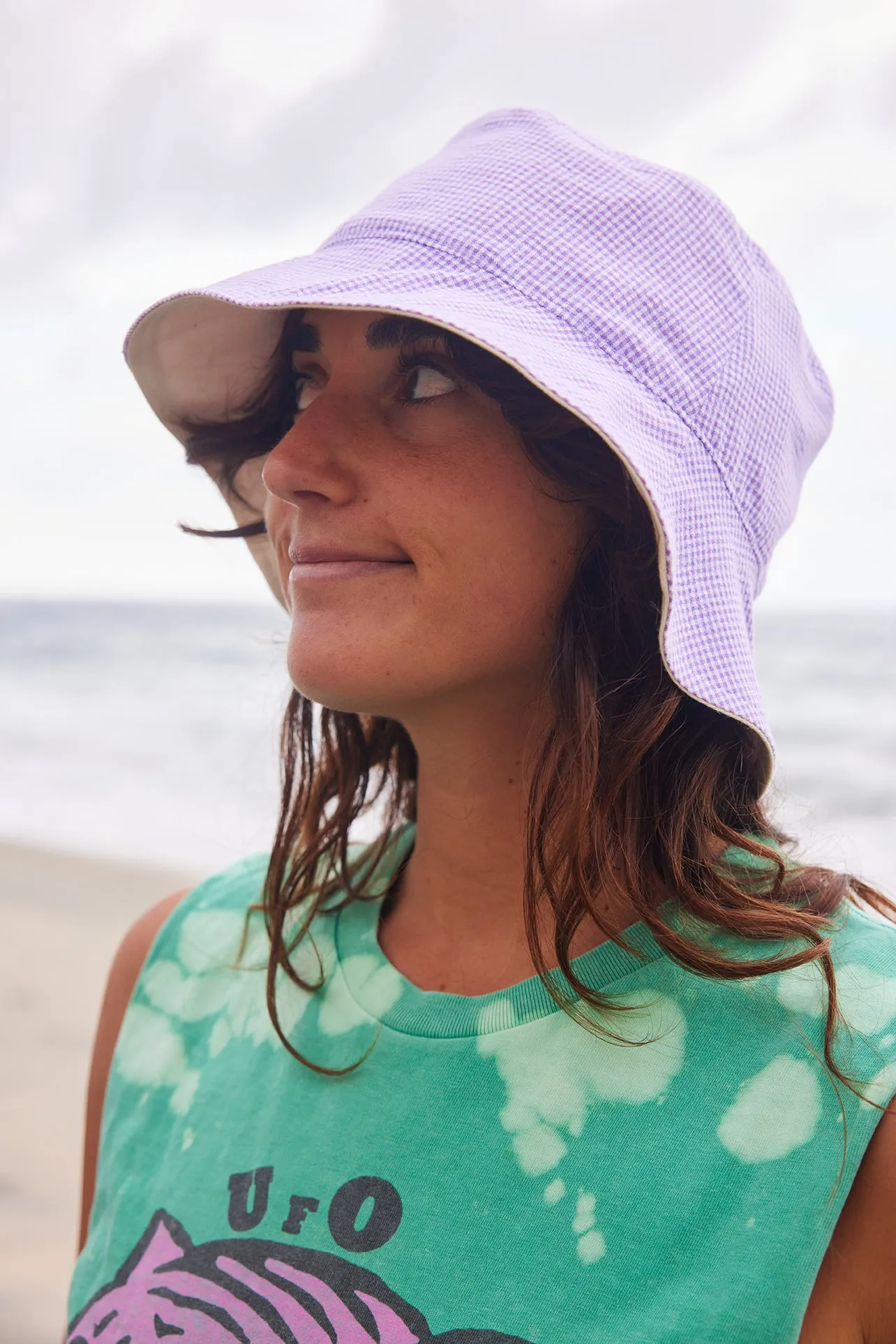 Soft Haus Bucket Hat- Lavender Gingham