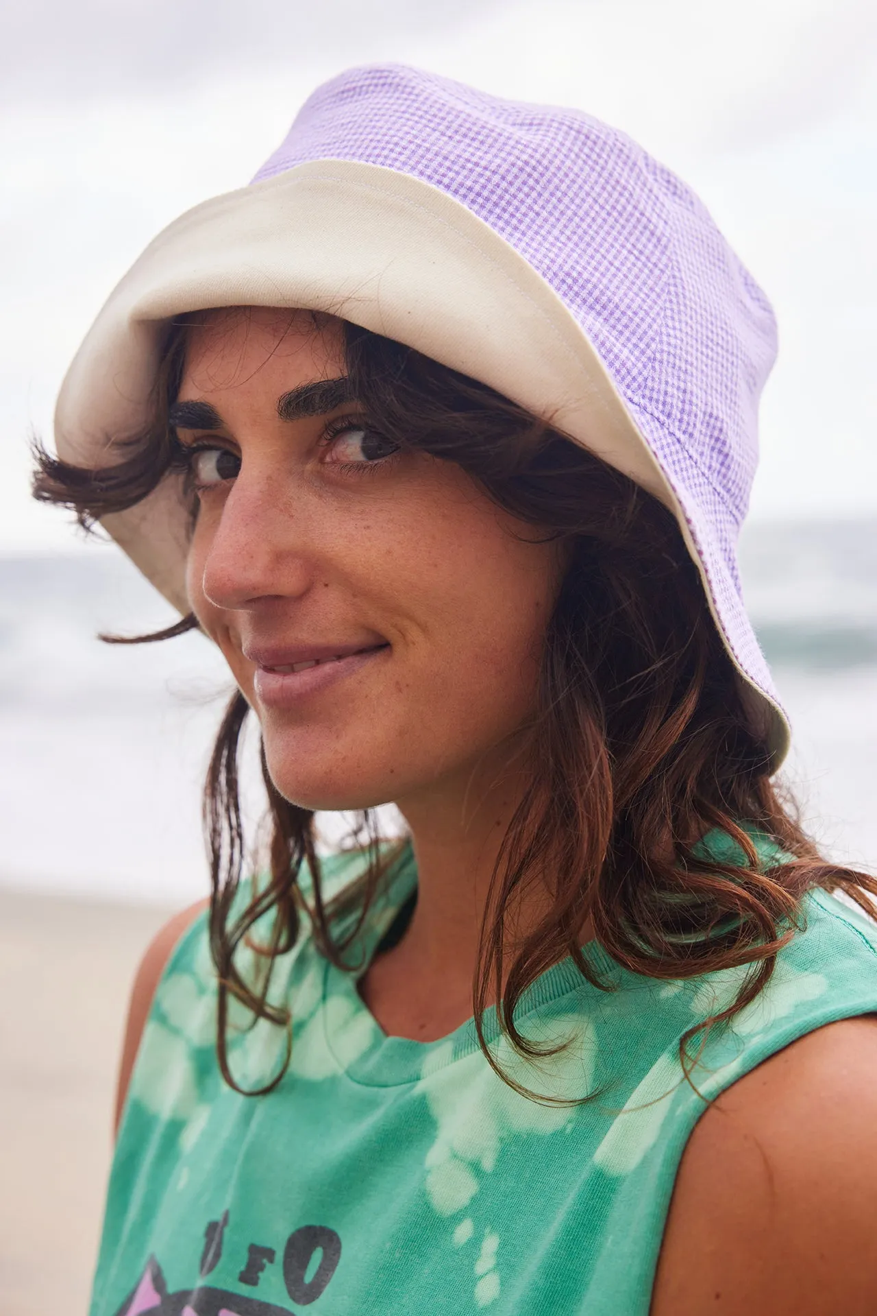 Soft Haus Bucket Hat- Lavender Gingham