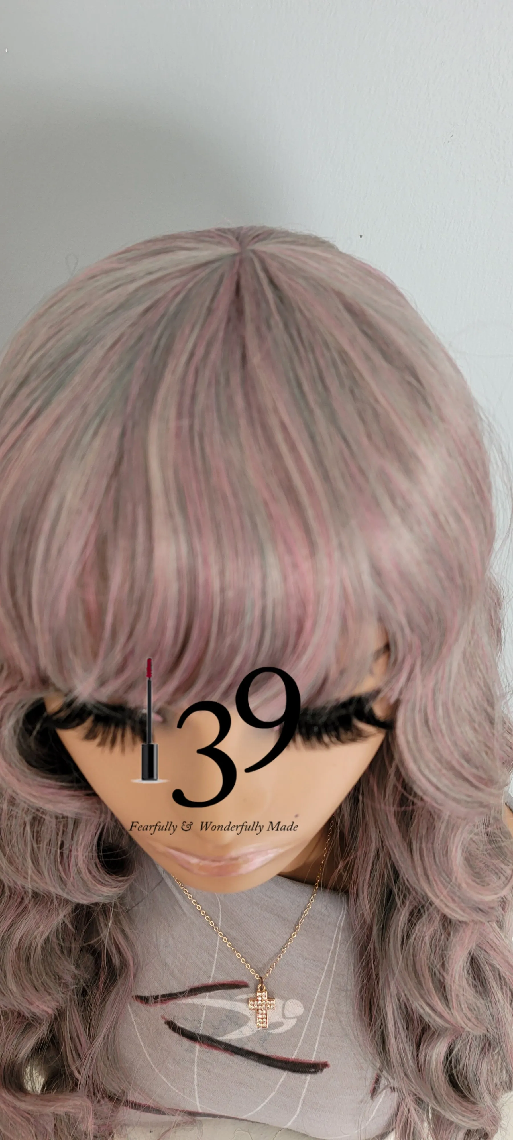 (Spice) Lavender Body Wave Wig With Bangs