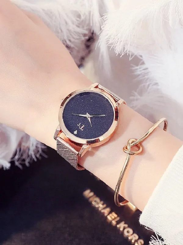Starry Sky Pattern Stainless Steel Women's Watch