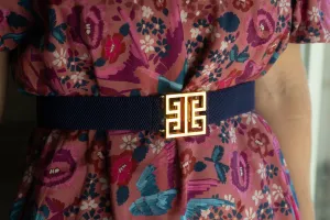 Stretch Band Belt in Navy by Garland Bags