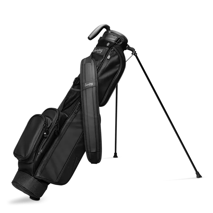 Sunday Golf Loma Golf Stand Bag Black Vegan Leather (Bag Height 32")