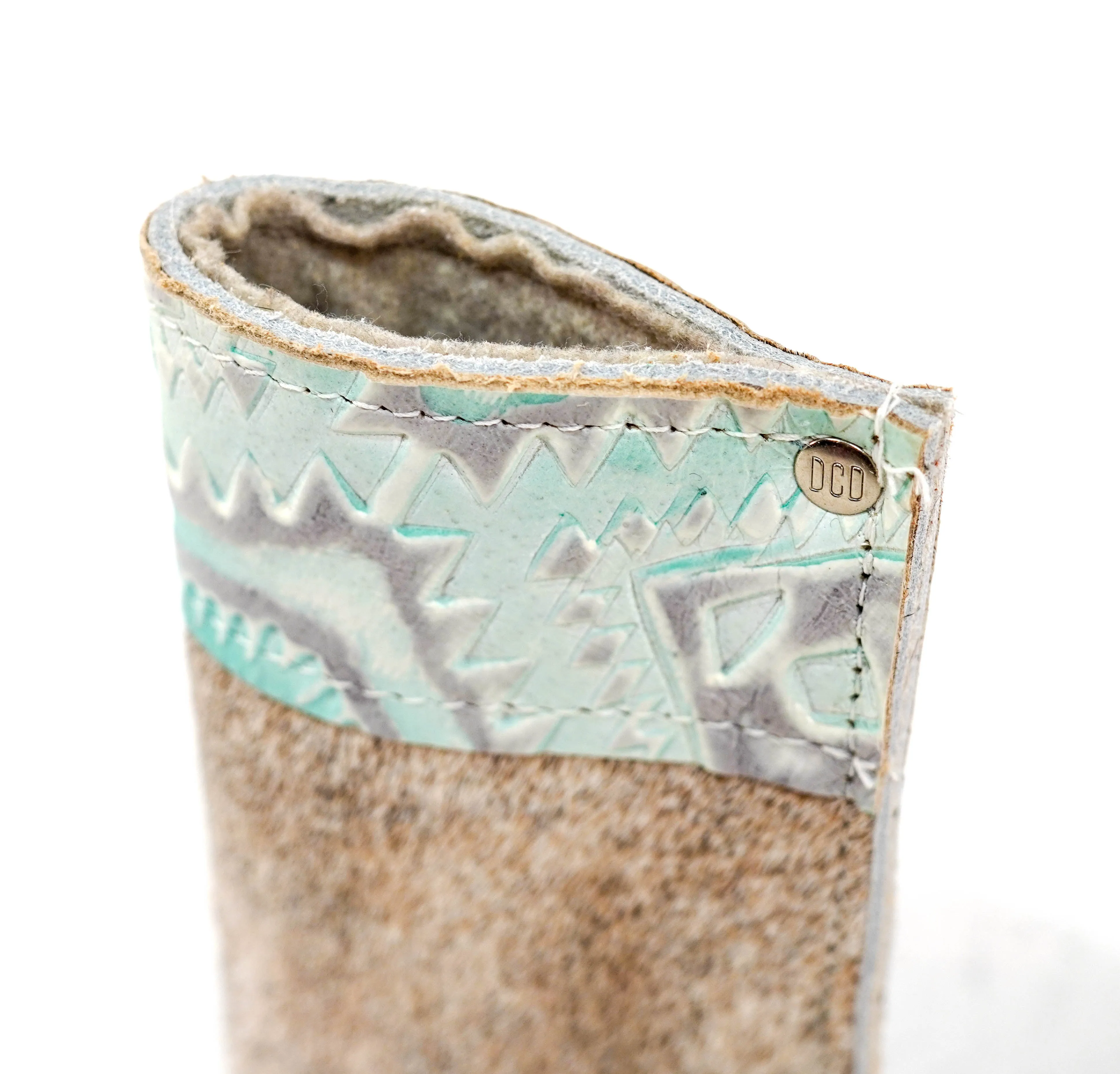 Sunglass Case - Light Brindle w/ Turquoise Sand Aztec