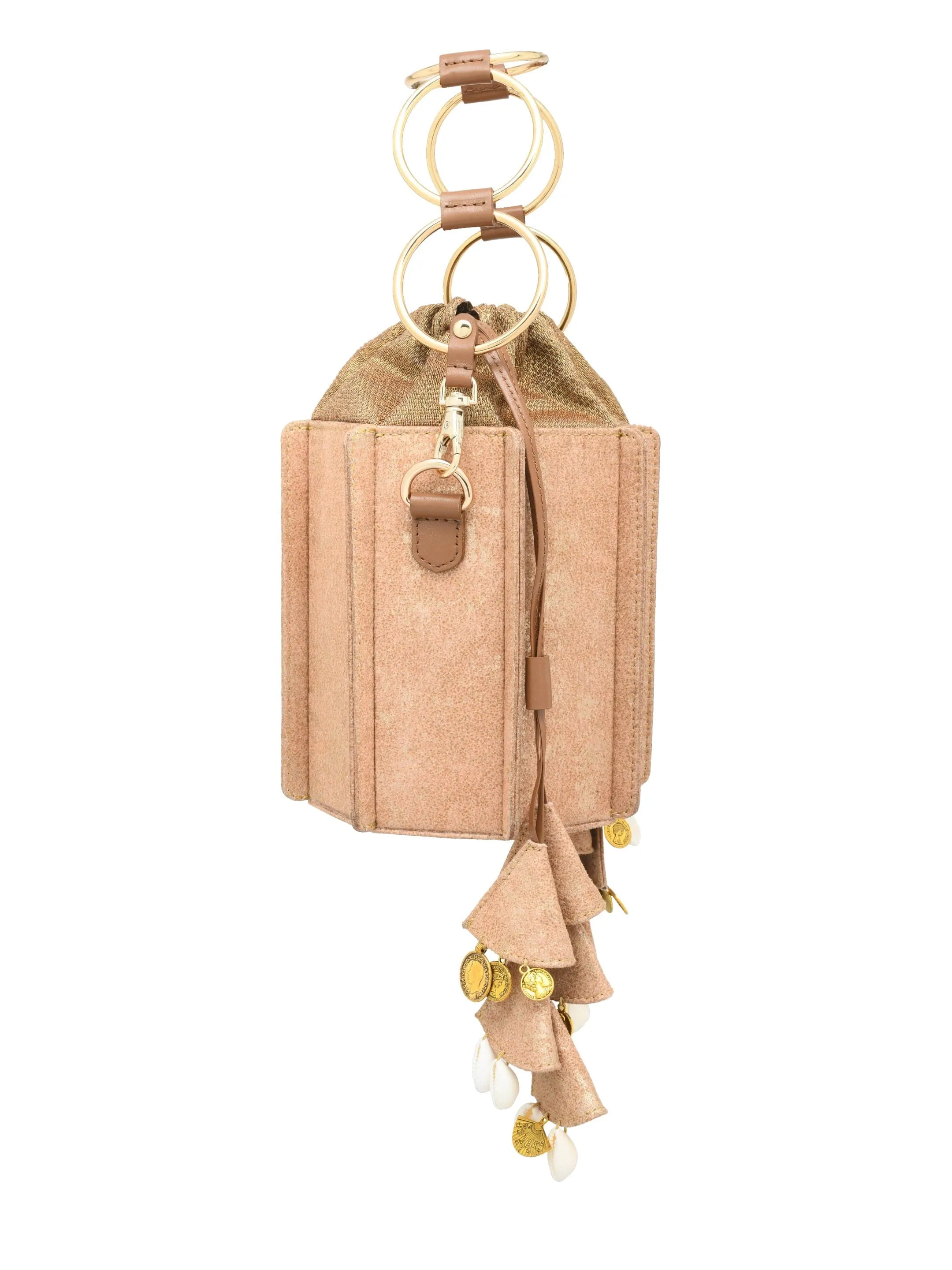 Sunlit Bucket Bag In Gold