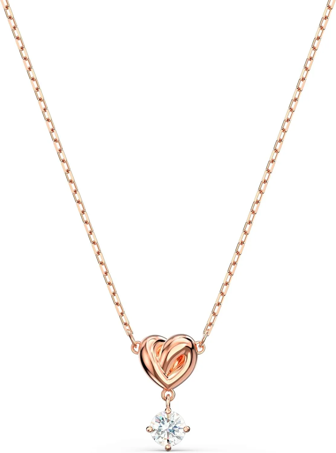 SWAROVSKI Lifelong Heart Necklace, Earrings, and Bracelet Crystal Jewelry Collection, Rose Gold & Rhodium Tone Finish