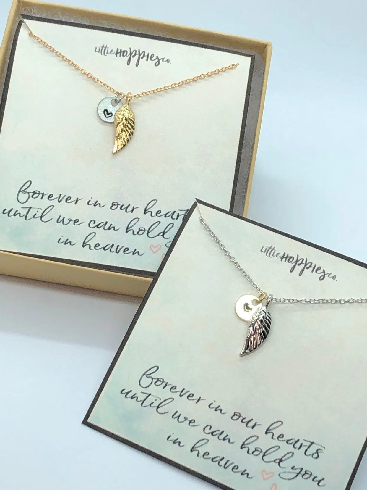 Sympathy/Grief Necklace - angel wing, heart  necklace, miscarriage gift, sympathy necklace, sympathy gift, grief gift, encouragement gift