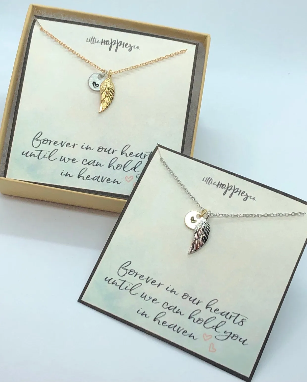 Sympathy/Grief Necklace - angel wing, heart  necklace, miscarriage gift, sympathy necklace, sympathy gift, grief gift, encouragement gift