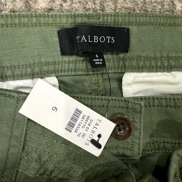 TALBOTS Army Green Skirt with Belt, NWT!