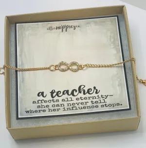 Teacher infinity bracelet, Teacher bracelet, Teacher gifts, Best teacher gifts, Teacher birthday, Teacher appreciation gift, Gift for tutor