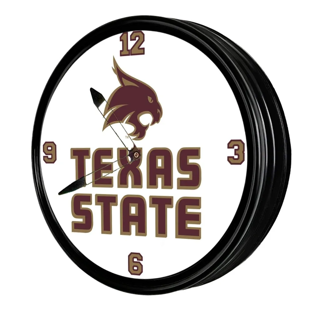 Texas State Bobcats: Retro Lighted Wall Clock