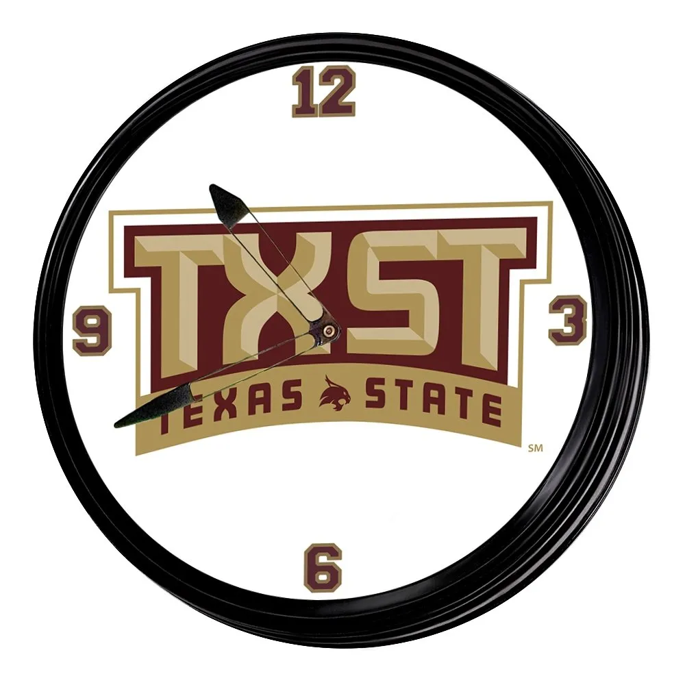 Texas State Bobcats: TXST - Retro Lighted Wall Clock