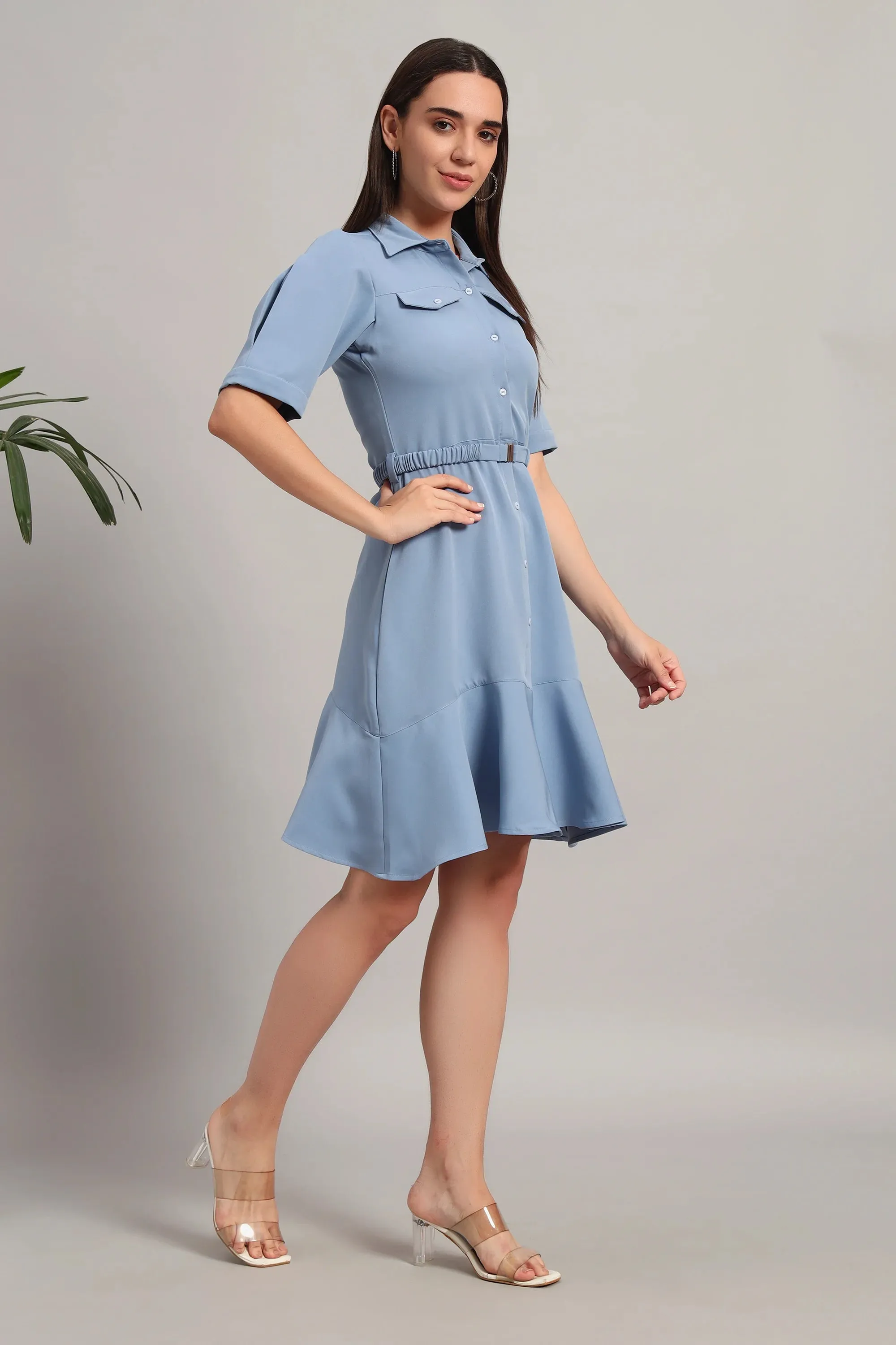 The Summer Shirt Dress, Blue