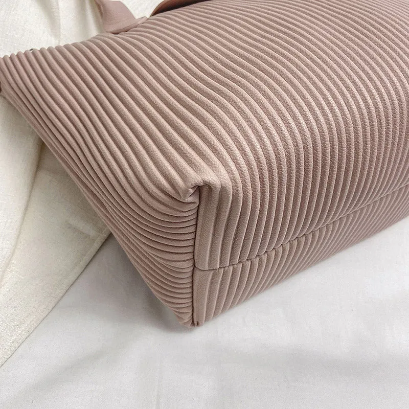Top Handle Pleated Tote