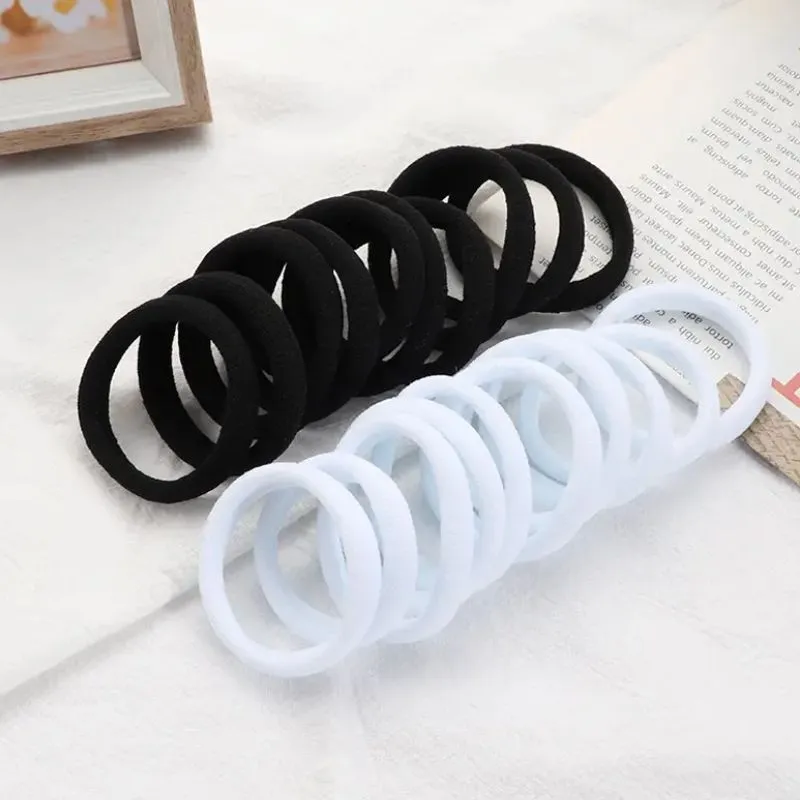 Towel Ring Hair Bands 4cm Solid Color Elastic Hair Rope Female Height Hair Accessory For Ponytail