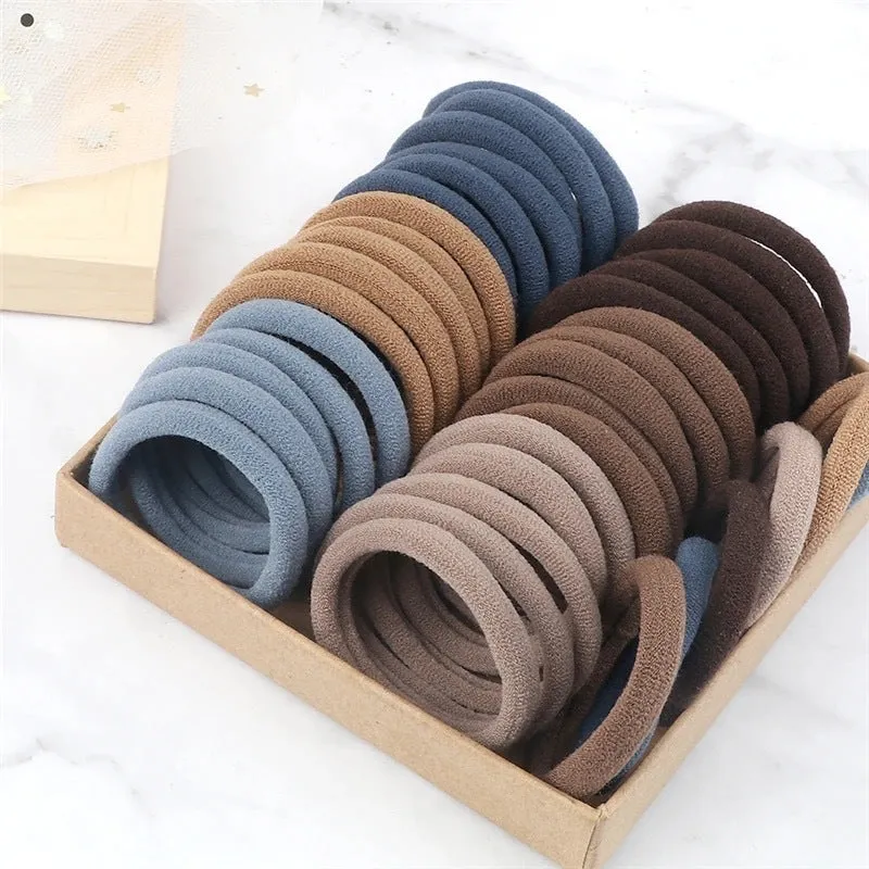Towel Ring Hair Bands 4cm Solid Color Elastic Hair Rope Female Height Hair Accessory For Ponytail
