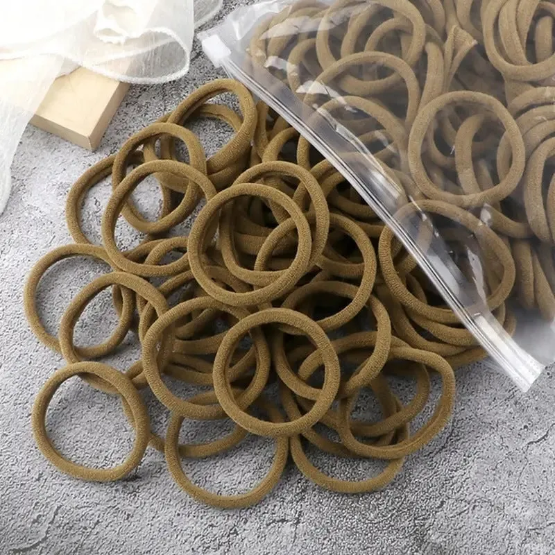 Towel Ring Hair Bands 4cm Solid Color Elastic Hair Rope Female Height Hair Accessory For Ponytail