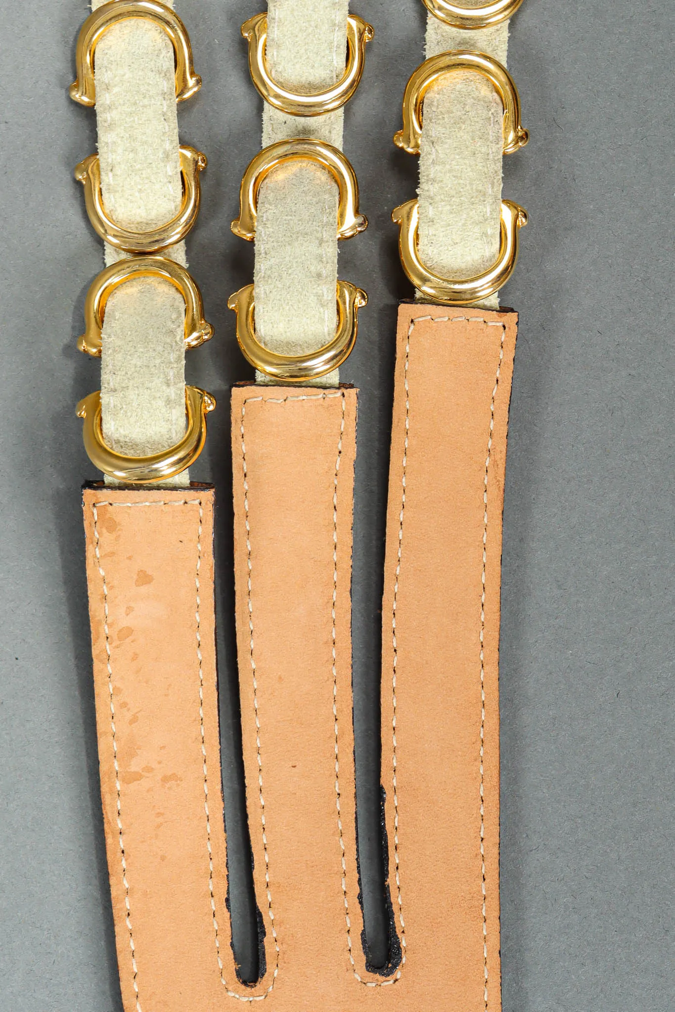 Triple Strap Leather Snap Belt