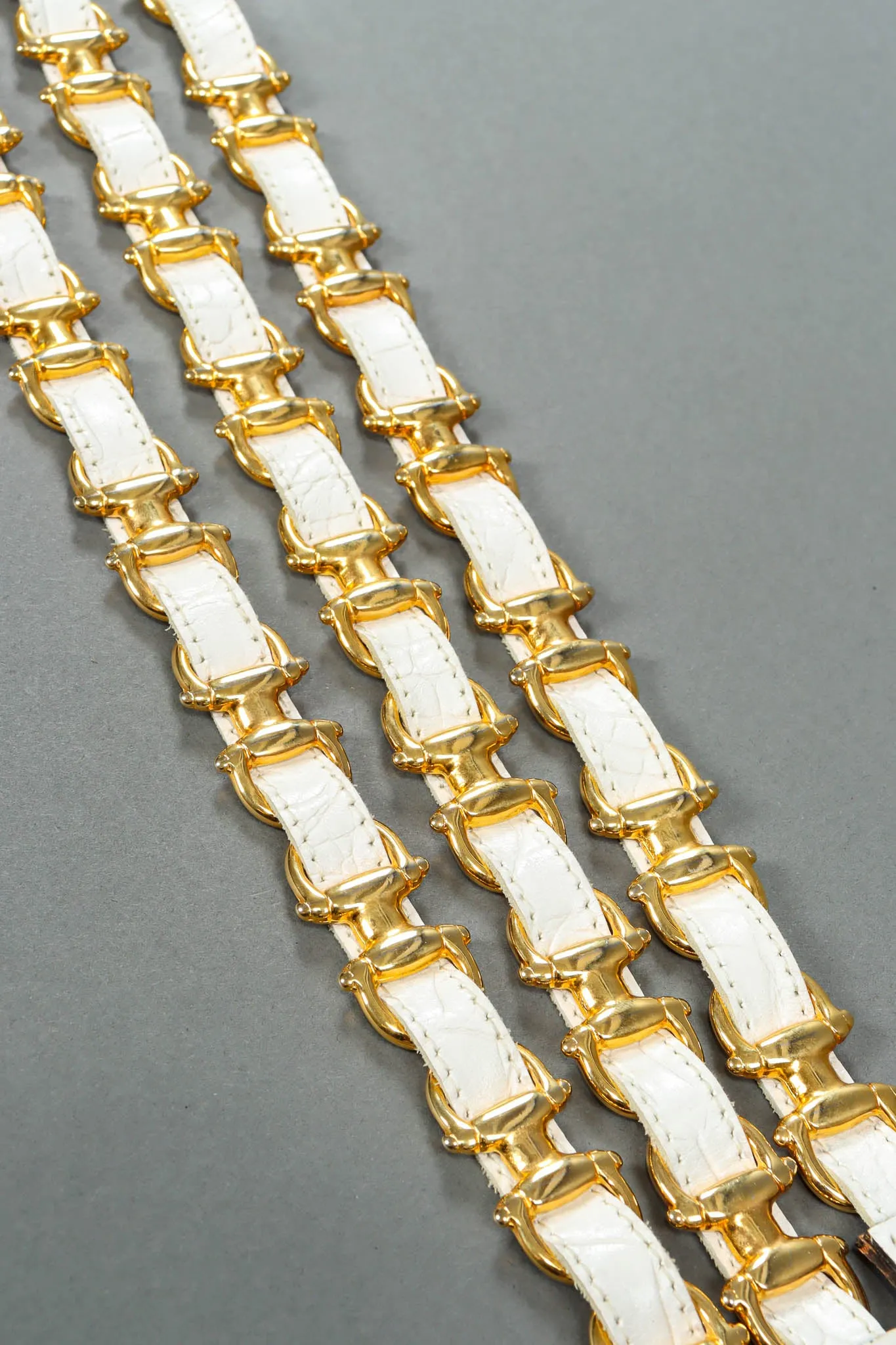 Triple Strap Leather Snap Belt