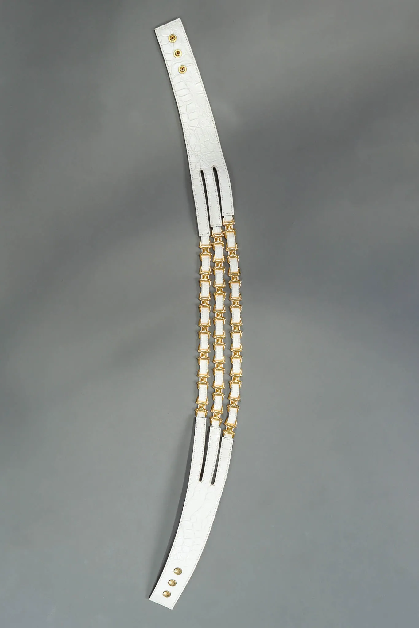 Triple Strap Leather Snap Belt