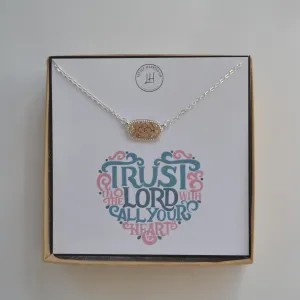 Trust In The Lord With All Your Heart Necklace - Proverbs 3:5-6, Bible quote, Christian necklace, Christian jewelry, Faith necklace, Hope