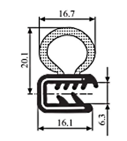 TSEC-2261 EPDM & Neoprene Edge Trim Seal – Heavy-Duty, Self-Gripping Weatherstrip