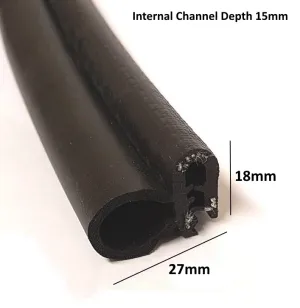 TSEC-2261 EPDM & Neoprene Edge Trim Seal – Heavy-Duty, Self-Gripping Weatherstrip