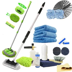 Ultimate Shine & Shimmer All-in-One Car Wash Kit (17 Piece Kit) - CarCarez