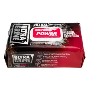 Ultragrime Pro Power Scrub XXL Wipes 80 Pack - IBF
