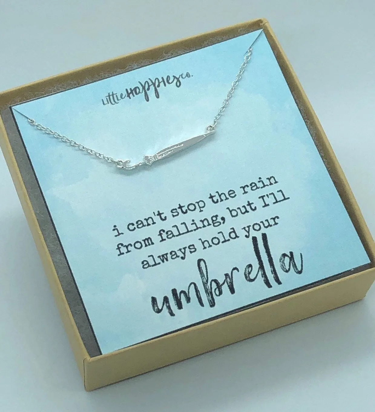 umbrella necklace, friendship necklace, best friend gift, best friend necklace, encouragement gift, miscarry gift, sympathy gift