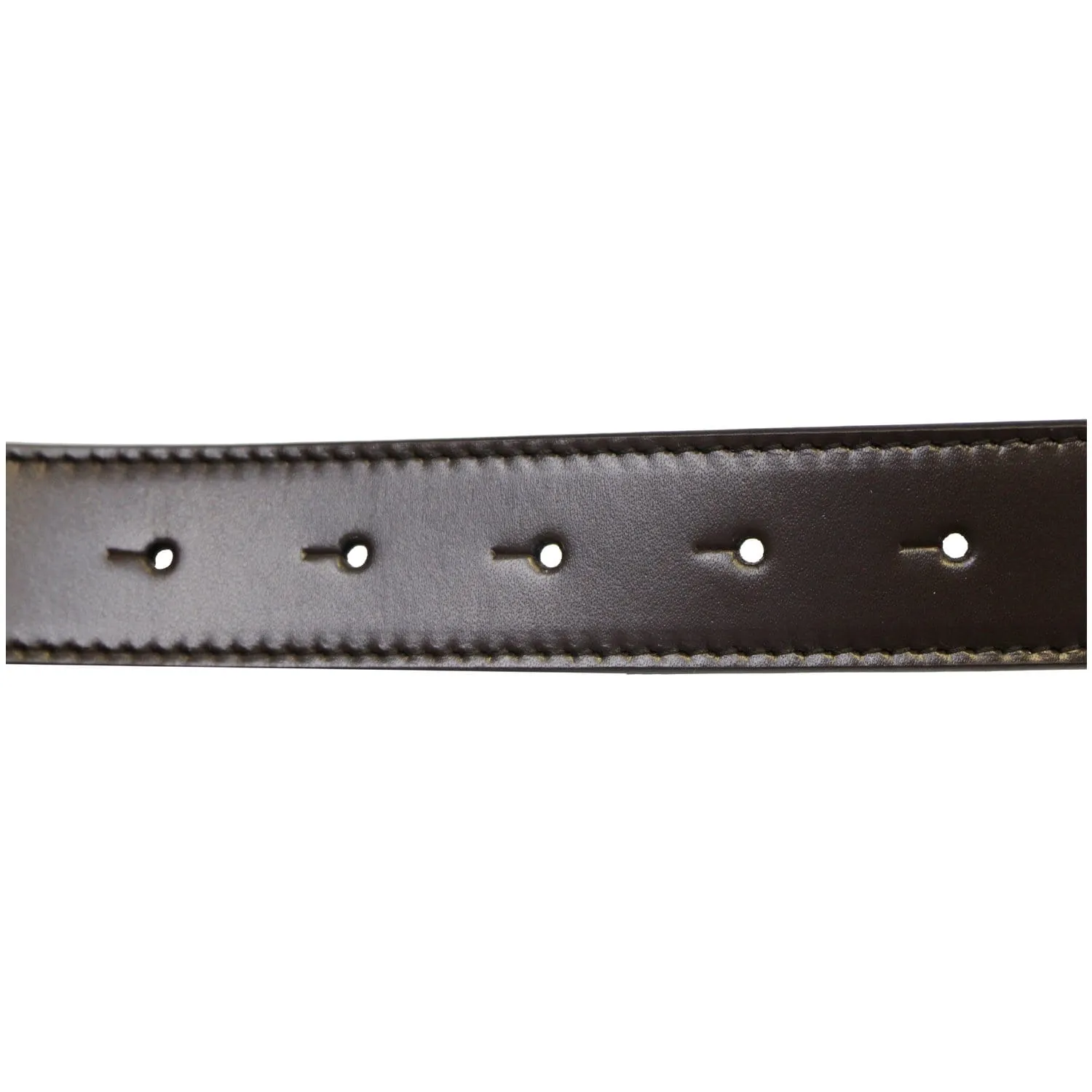 Valentino Logo Dark Brown Leather Belt Size 36