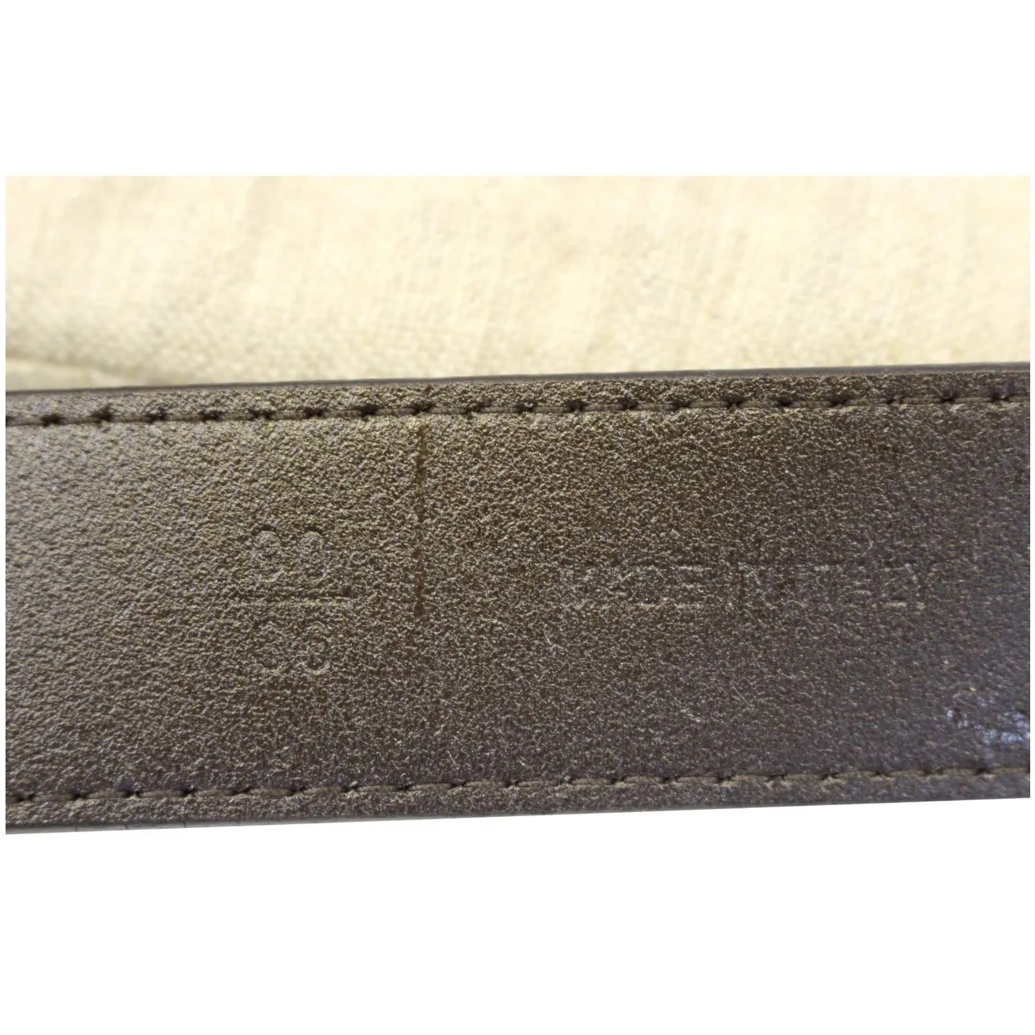 Valentino Logo Dark Brown Leather Belt Size 36