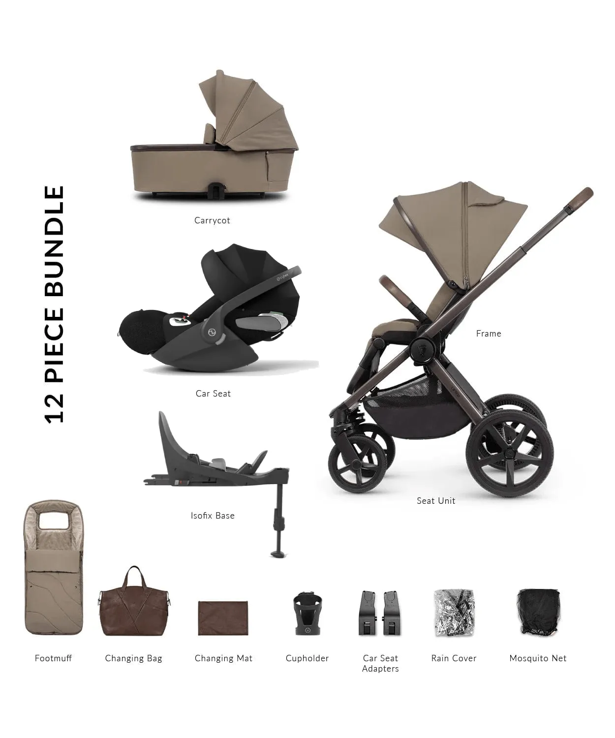 Venicci 4 in 1 Tinum UPLINE SE (Cloud T) Travel System - Powder