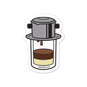 Vietnam: Vietnamese Ice Coffee (Cafe Sua Da) Die Cut Vinyl Sticker