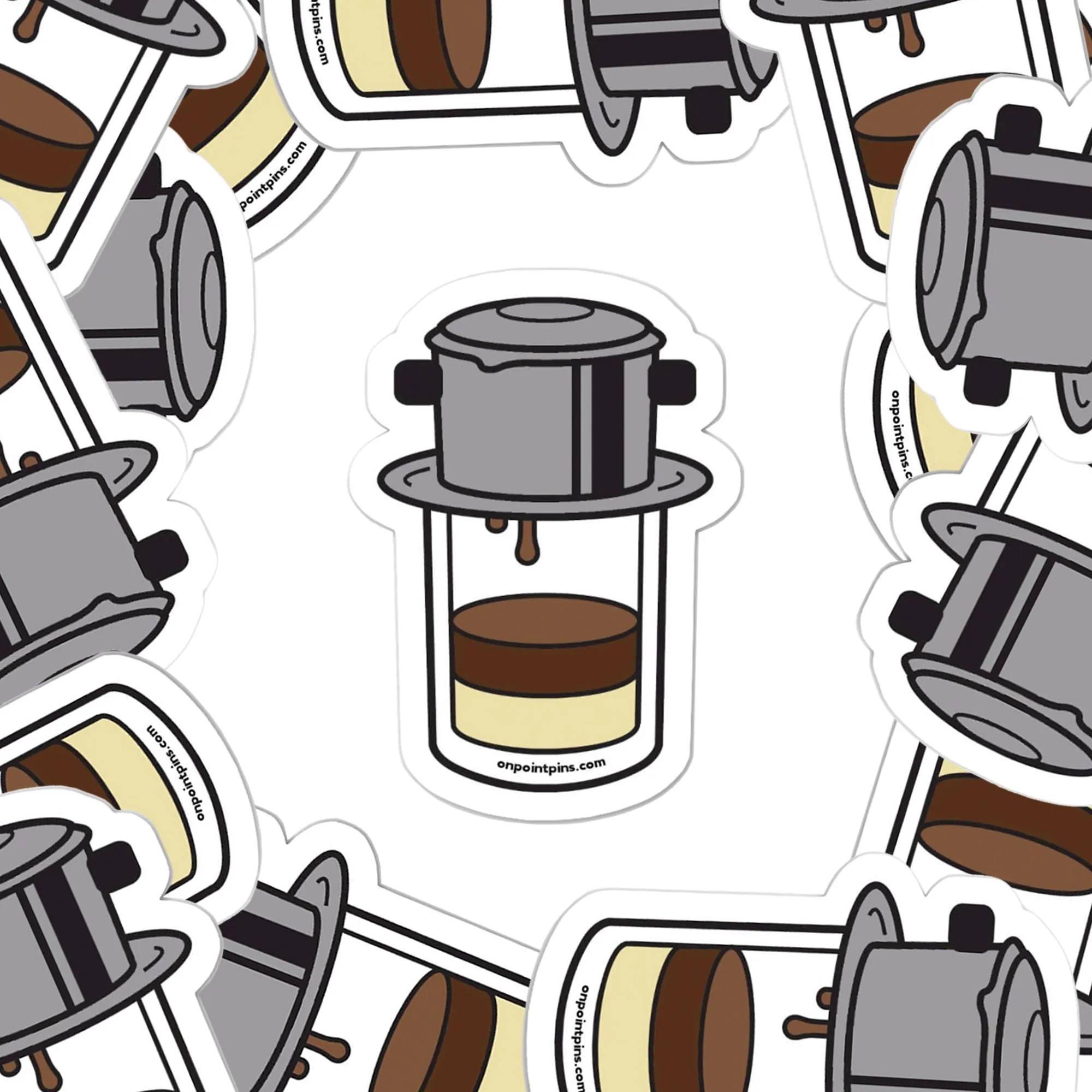 Vietnam: Vietnamese Ice Coffee (Cafe Sua Da) Die Cut Vinyl Sticker